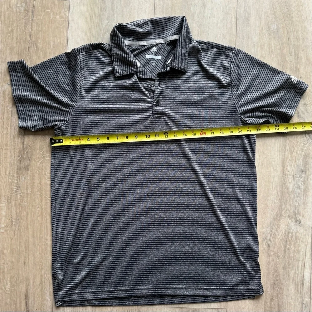 Adidas Golf Men's Feeder Stripe Polo Golf Shirt Black Striped Polo Shirt Lg NWOT